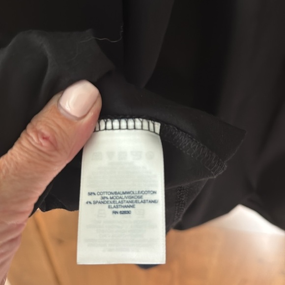 Lands End Black Midi Dress Womens 2X Cotton blend short sleeve simple Basic - Picture 7 of 7